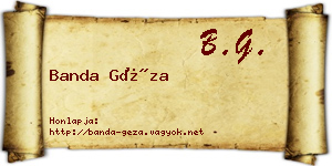 Banda Géza névjegykártya