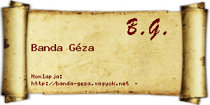 Banda Géza névjegykártya