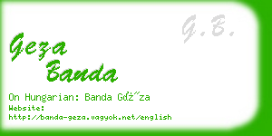 geza banda business card